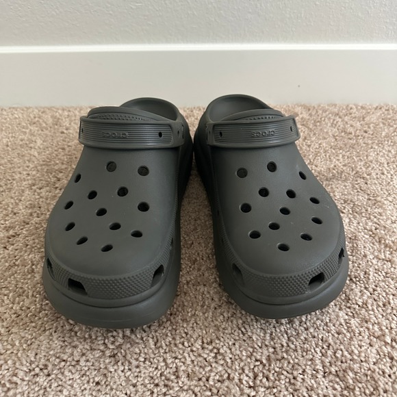 Crocs Classic Crush Clog Men 10 Women 12 Slate Grey Platform Chunky 207521-060 main image 7